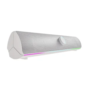 White USB Powered Wireless RGB Light Gaming Speakers Desktop AIO Projector EQ for Movie Music Game Bass for Computer Soundbar