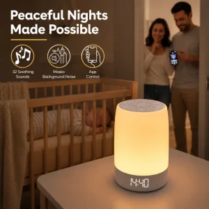 WiFi Smart Sleep Sound Machine APP Connectable 32 Soothing Sounds RGB Night Light Bluetooth Sleep Speaker for Home