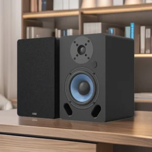 Wired Wireless 100W 5.25” Subwoofer Wooden Bookshelf Speakers Pair 2.0 Active for Home Theatre Mobile Phone Computer