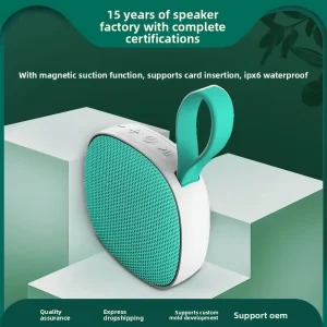 Wireless 5.0 Speaker Portable Plastic Waterproof Mini Subwoofer Card Slot Magnetic Attachment