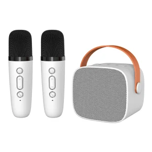 Wireless 5.3 RGB LED Plastic Mini Speaker with Microphone Portable Home Party Use for Adults Kids Singing
