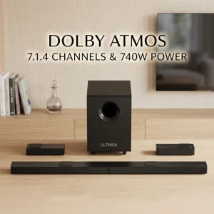 Wireless 7.1.4 Surround Sound Bar Powerful Bass Clear Dialogue Perfect for Music Streaming & Films