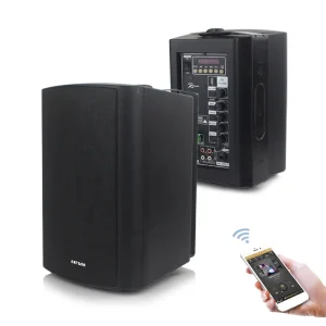 Wireless BT5.0 Patio Stereo BS-1604A Powered Active Speaker System 100W Wall Mount Speaker