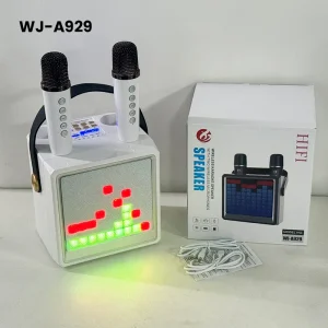 Wireless Bluetooth Dual Microphone Karaoke Speaker 3D with Dual Wireless Microphone Portable Speaker