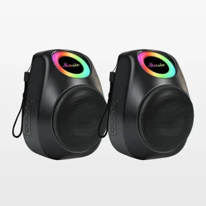 Wireless Bluetooth Party Speaker Outdoor Portable with Colorful LED Lights Deep Bass 4000mAh 50W Peak