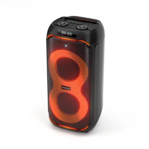 Wireless Boom Box Party Speaker with Two Handheld Mic Professional Control Panel & RGB Ambient Light