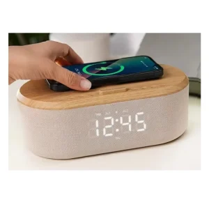 Wireless Charger Bluetooth Smart Speaker Alarm Clock Music Desk Lamp Bedside Small Night Light White Noise Sleep