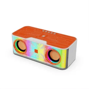 Wireless Charging Bluetooth Speaker with RGB Flashing Light Stereo Surround Sound Audio Subwoofer Loudspeaker