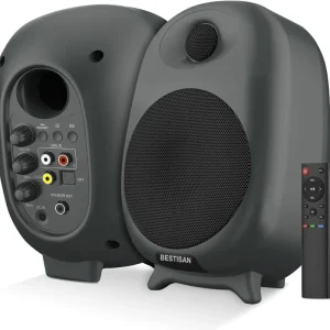 Wireless High Fidelity 8.4 Inch Bookshelf Speakers 2.0 Channel for V5.3 80W Dual Mode Home Theatre Audiophile
