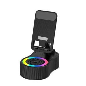 Wireless Induction NFC Speaker with Phone Stand Mobile Phone Holder Power Bank Speaker 3 in 1 Automatic Sensing RGB Stand