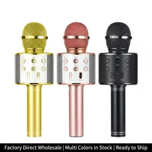 Wireless Kids Karaoke Microphone with Speaker Portable Handheld Karaoke Player for Home Party KTV Music Singing Playing