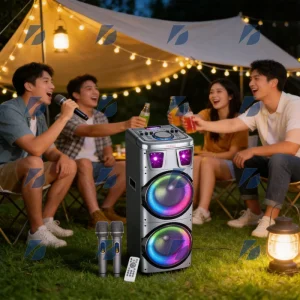 Wireless Portable Outdoor DJ Party BT Speakers with TWS FM USB Double 10 Inch BTS 1708 Factory Price