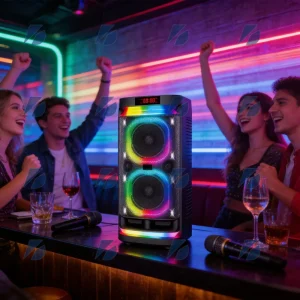 Wireless Portable Outdoor DJ Party BT Speakers with TWS&FM&USB Double 8 Inch BTS-1990