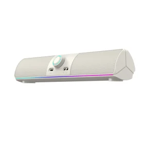 Wireless RGB Light Gaming Computer Speakers Microphone USB Powered 4 Bass Levels Two Way Audio Adjustable EQ Desktop AIO