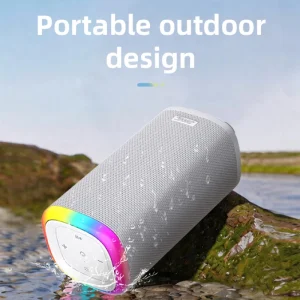 Wireless RGB Light Waterproof Portable Boombox Speaker with Built-in Battery 3-5 Hours Fast Charge Hanging Strap Heavy Bass