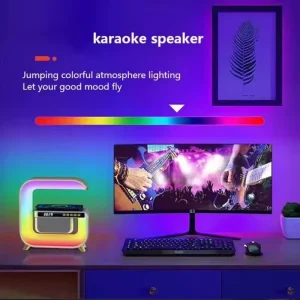 Wireless Speaker Charger Stand FM TF RGB Night Light Alarm Clock Fast Charging Station Smart Speaker