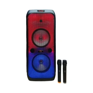 Wireless Speaker Karaoke Machine with 2 Microphone Dual 10″ Home Karaoke Party Speaker with RGB Led Light