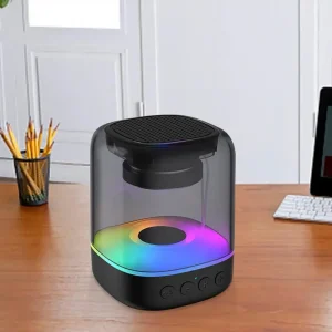 Wireless Speaker RGB Atmosphere Warm Colorful Night Light Round Shaped Portable Party Speaker