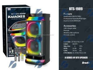 Wireless Speaker Subwoofer High Power All in One Unit Featuring RGB LED Built in Mic SD Card Support for Outdoor Performances