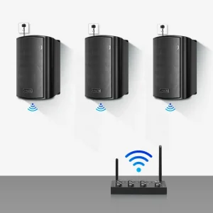 Wireless Wall-Mounted High-Res Audio Speaker Set for Commercial Spaces