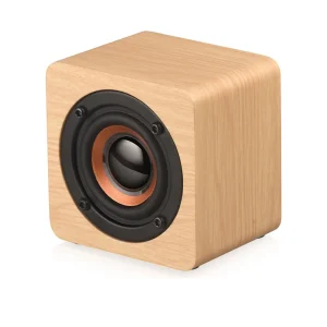 Wooden Box Speaker Mini Portable Wood Square Speaker Creative Small Audio for Gifts