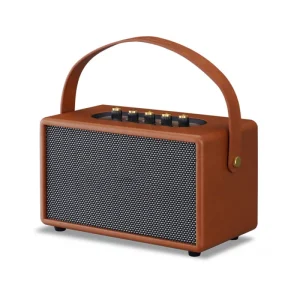 Wooden Box with Dual 4 Inch Speakers 40W High Power Portable Bluetooth Speaker for Indoor Desktop Hi Fi Music