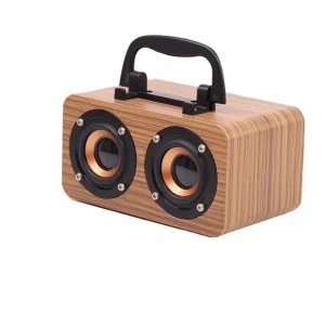 Wooden Desktop Computer Subwoofer 5W Battery IPX2 Waterproof Outdoor Portable Card Support RGB LED