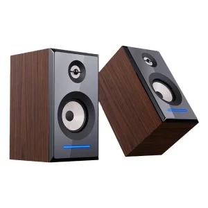 Wooden Enclosure AC Powered Blue Tooth 2.0 Active Hifi Desktop Home Bookshelf Speaker