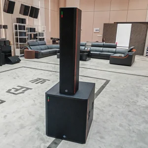 Wooden Fully Waterproof Impact-resistant High-power Digital Active System Indoor and Outdoor Column Speakers