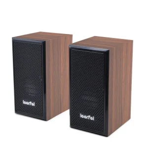 Wooden Music Box USB 2.0 Mini Stereo Speakers for Home & Office WiFi Connectivity for Desktop Computer Mobile Phone & Subwoofer