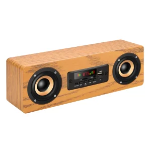 Wooden Subwoofer Portable Wireless Speaker Stereo Sound Home Theatre Music Player Heavy Bass FM Radio Speaker