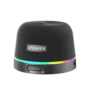 Wrapped Fabric Speaker with Dazzling Ambient Lighting Outdoor Portable Compact Speaker