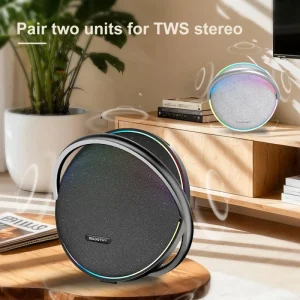 X16 UFO Portable 5.3 Speaker RGB LED Lighting USB Aux Communication Three-Way Audio Crossover Plastic 100-300W