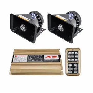 X5 400w Wireless Alarm Siren Amplifier With Pair Speakers Horns For Ambulance Firefighter Electronic Pa System