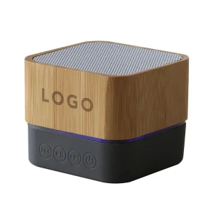 X619 1 Custom Square Bamboo Wireless Speaker Portable Mini Sound Box with TF Card Slot Personalized Gift