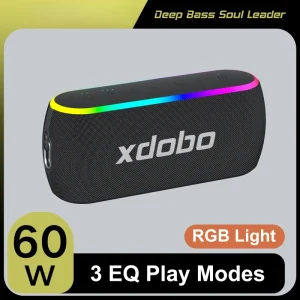X8 3 60W BT Speaker 5.3 IPX7 Waterproof 6000mAh 12H Playtime 3 EQ Modes TWS AUX Multi Playback Hi-Res Audio RGB Party