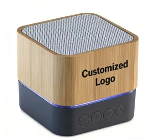 X919 Sustainable Square Mini Bamboo Wood Speaker Rechargeable BT Portable Wireless Blue Tooth Speaker