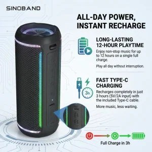 XDOBO Dignity 50W RGB IPX6 Waterproof Portable Speaker with Strap Voice Assistant Support Hands Free Calls Outdoor