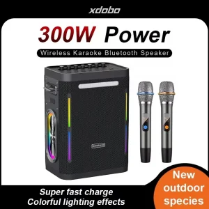 XDOBO SINOBAND Party II 300W High Power Portable Outdoor Waterproof Bluetooth Karaoke Speaker with Double Microphones