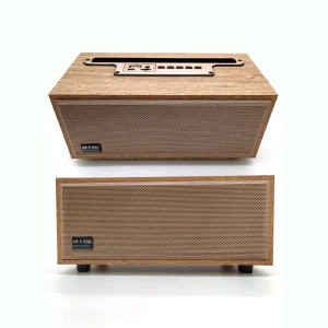 XM-505 Woofer Stereo Portable Wireless BT Wooden Cuboid Speakers with FM Radio Support TF USB Functional Bass Home Speaker