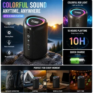 Xdobo BMTL Try & Go Killer 10W Mini Portable HiFi Stereo Blue Tooth Wireless Speaker RGB Outdoor Deep Bass Speaker AUX TF Card