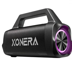 Xonella Wireless 80W Peak Outdoor Bass Speaker RGB LED Lighting IPX6 Waterproof TWS For 5.3 20H Playback Time Portable