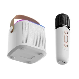 Y1 High Power Karaoke Mini BT Wireless Waterproof Outdoor Party Portable Stereo Surround Speaker with RGB Light & 2 Microphones