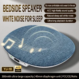YJ-18 Under-Pillow Sleep Speaker Linen Fabric Wireless Pillow Audio with 40mm Diaphragm ACC Hi-Fi Sound