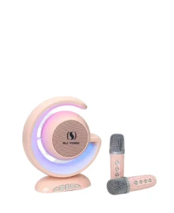 YS110 Portable Outdoor Speaker Karaoke Double Microphone Heavy Bass Loud Sound Microphone Led Light Party Speaker
