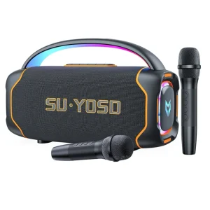YS801 Caixa De Som Com Microfone 140w Sound Rich High Power RGB Bluetooth Speaker Bass Loud