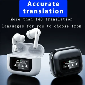 YWN007 Smart LCD Touch Screen ANC ENC Translator Earbuds 140+ Languages 5.4 Wireless Headphones