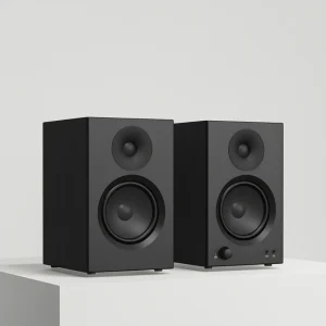 Z01 35WX2 Desktop Monitor Computer Speaker 4 Inch Bass Studio Monitors Black Wooden Cabinet Passive Speaker for Laptop