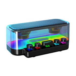 Z6 Speaker Glass Plastic Cabinet Waterproof Strong Bass Subwoofer for Gaming Home Use RGB LED Lighting Voice Control