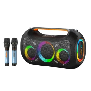 ZE51 Karaoke Speaker with Dual Microphones RGB LED Lights 250W Output for Indoor Outdoor Parties